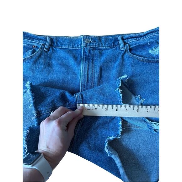 Abercrombie & Fitch The Mom Short High Rise Denim Shorts size 34 Blue - Picture 6 of 9